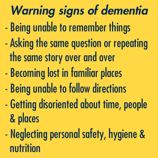 Dementia signs