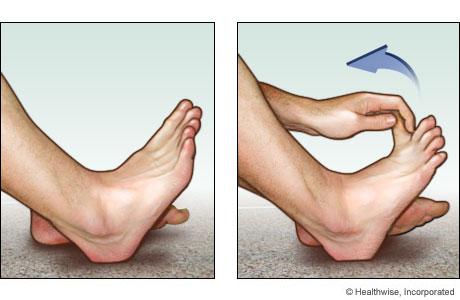 Toe stretch for the bottom of the foot