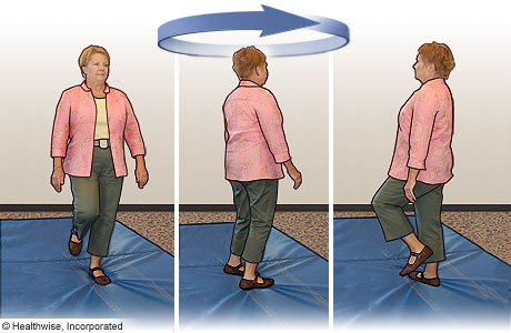 Turning-in-place exercise to improve balance