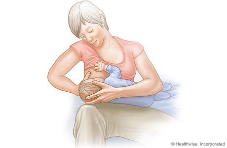 Cross-cradle hold for breastfeeding