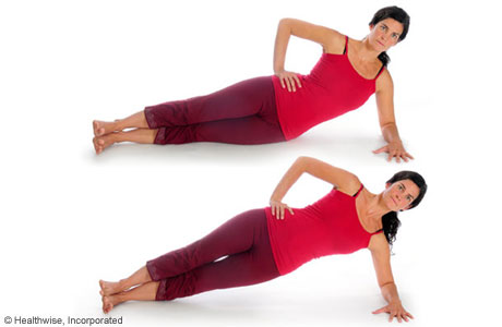 Picture of how to do the intermediate side-plank exercise