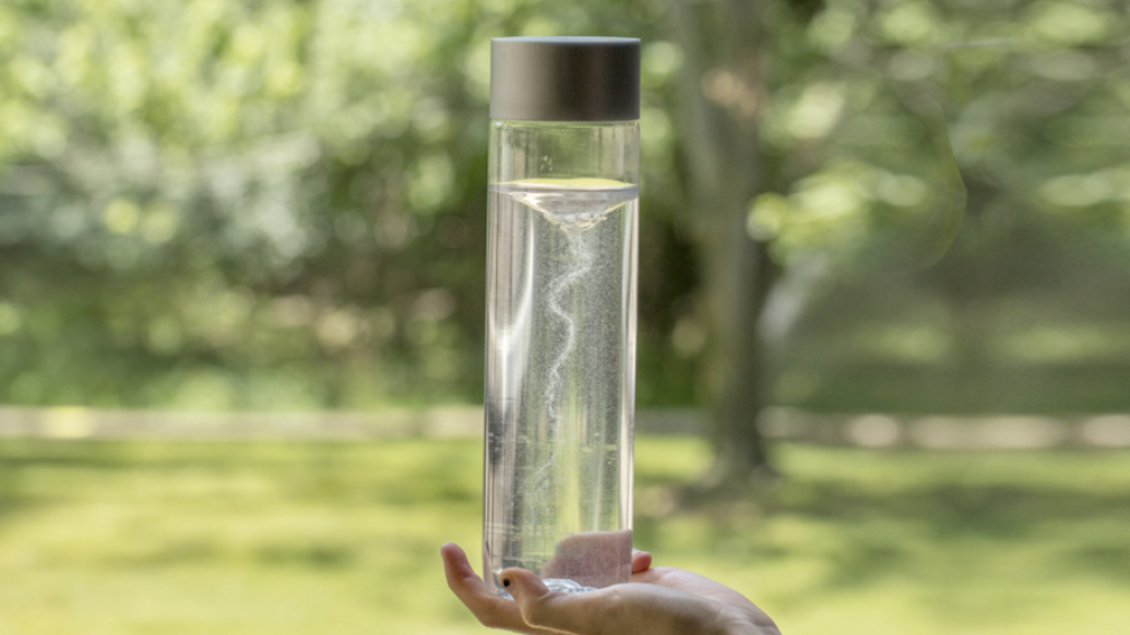 homemade tornado in a bottle experiment in plastic bottle