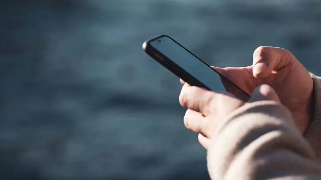 cell phone upclose in hands