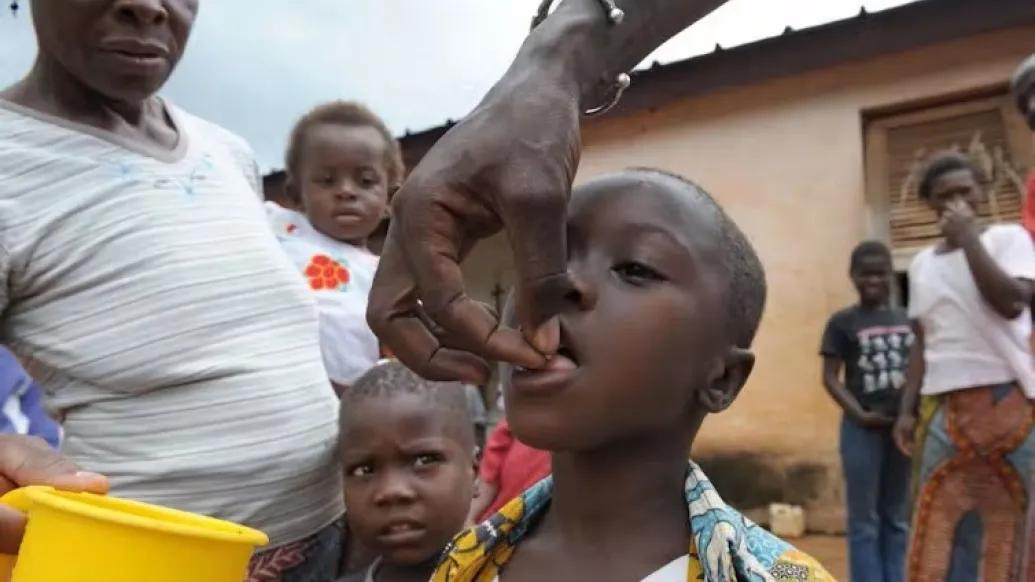 Child getting ivermectin treatment for river blindness