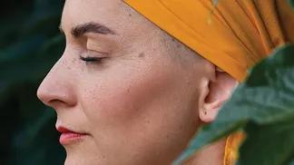 Profile of a woman meditating