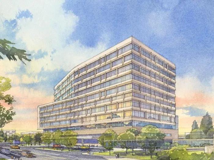 Architectural rendering of future U-M Health hospital, the Pavilion