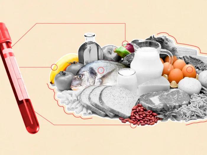 Food blood vial collage