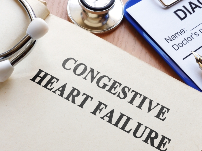 congestive heart failure folder on desk 