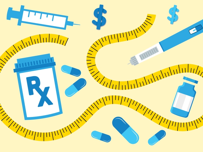 yellow background blue pills floating around and medicine shots