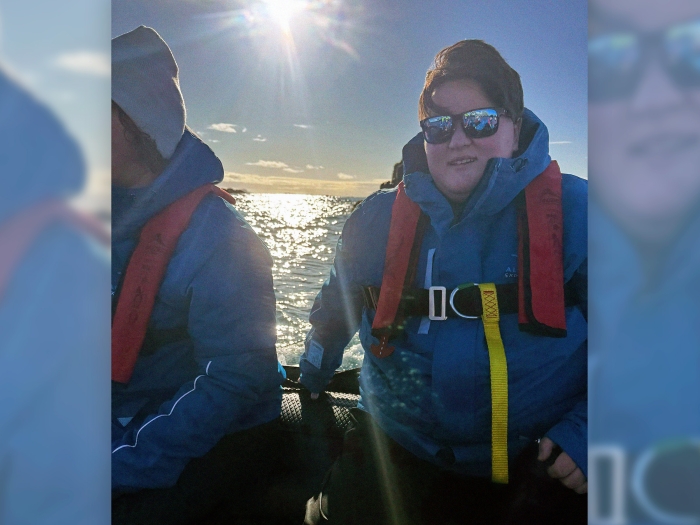 woman on boat