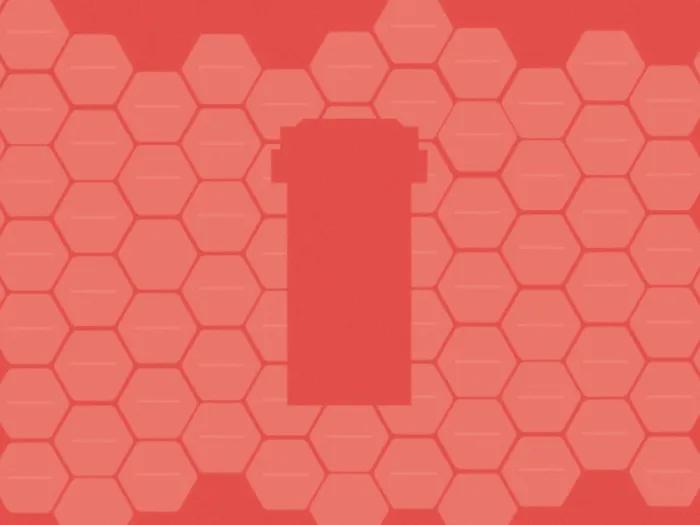 red cells stacked ontop of darker red background