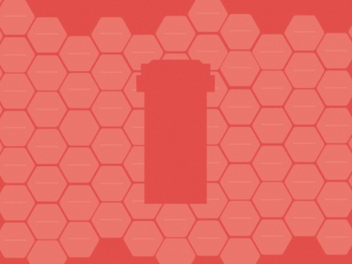 red cells stacked ontop of darker red background