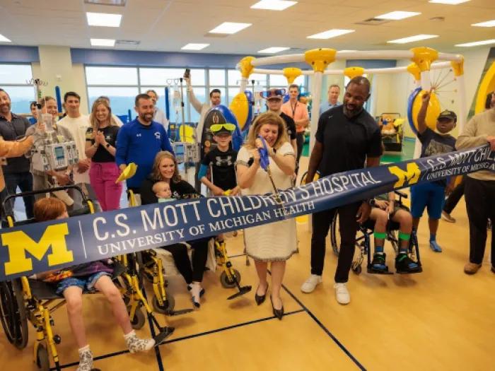 Gameday room renovation ribbon cutting