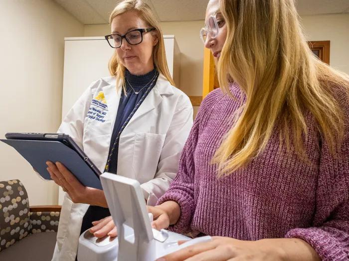 Dr. Pilewski with a lymphedema patient