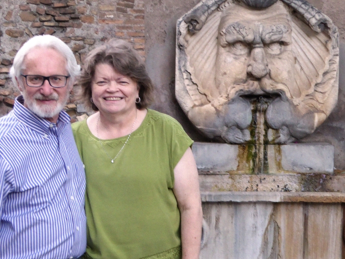 man and woman smiling 