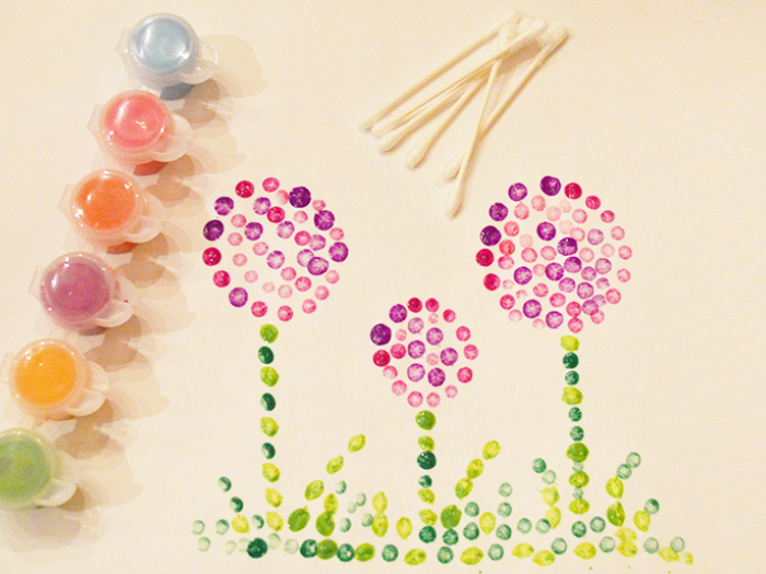 Cotton Swab Pointillism Painting for Kids