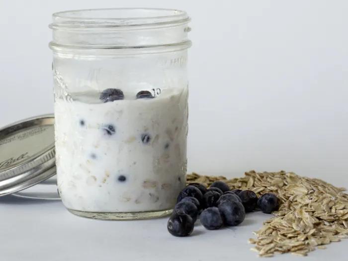 Creamy Blueberry Overnight Oatmeal | Camp Little Victors