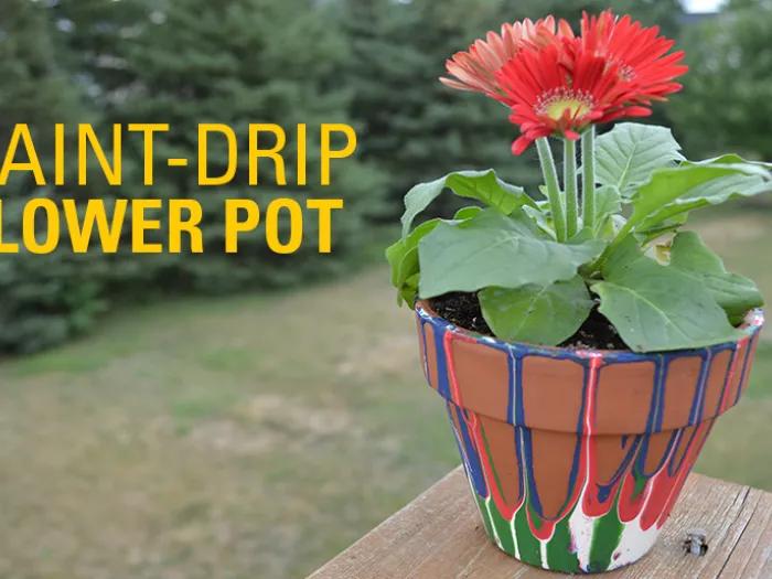 Drip paint flower pot