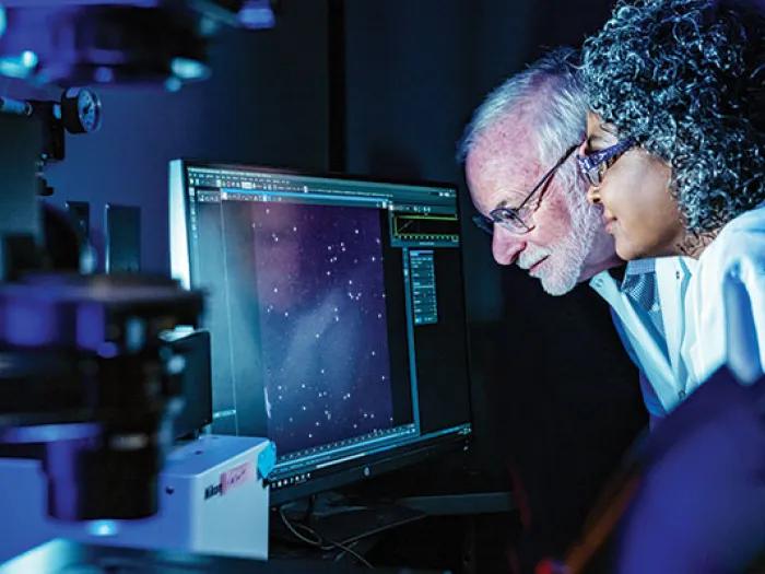 Max Wicha, M.D. and Sunitha Nagrath, Ph.D.  Photo credit: Leisa Thompson