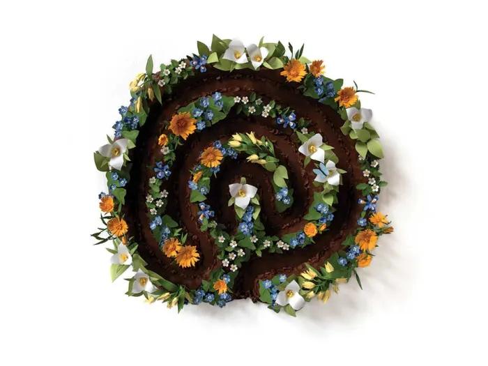 A labyrinth made of flowers
