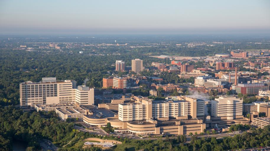 University of Michigan medical campus aerial view