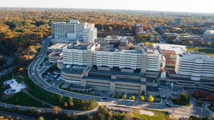 Aerial photo of the U-M Health System medical campus