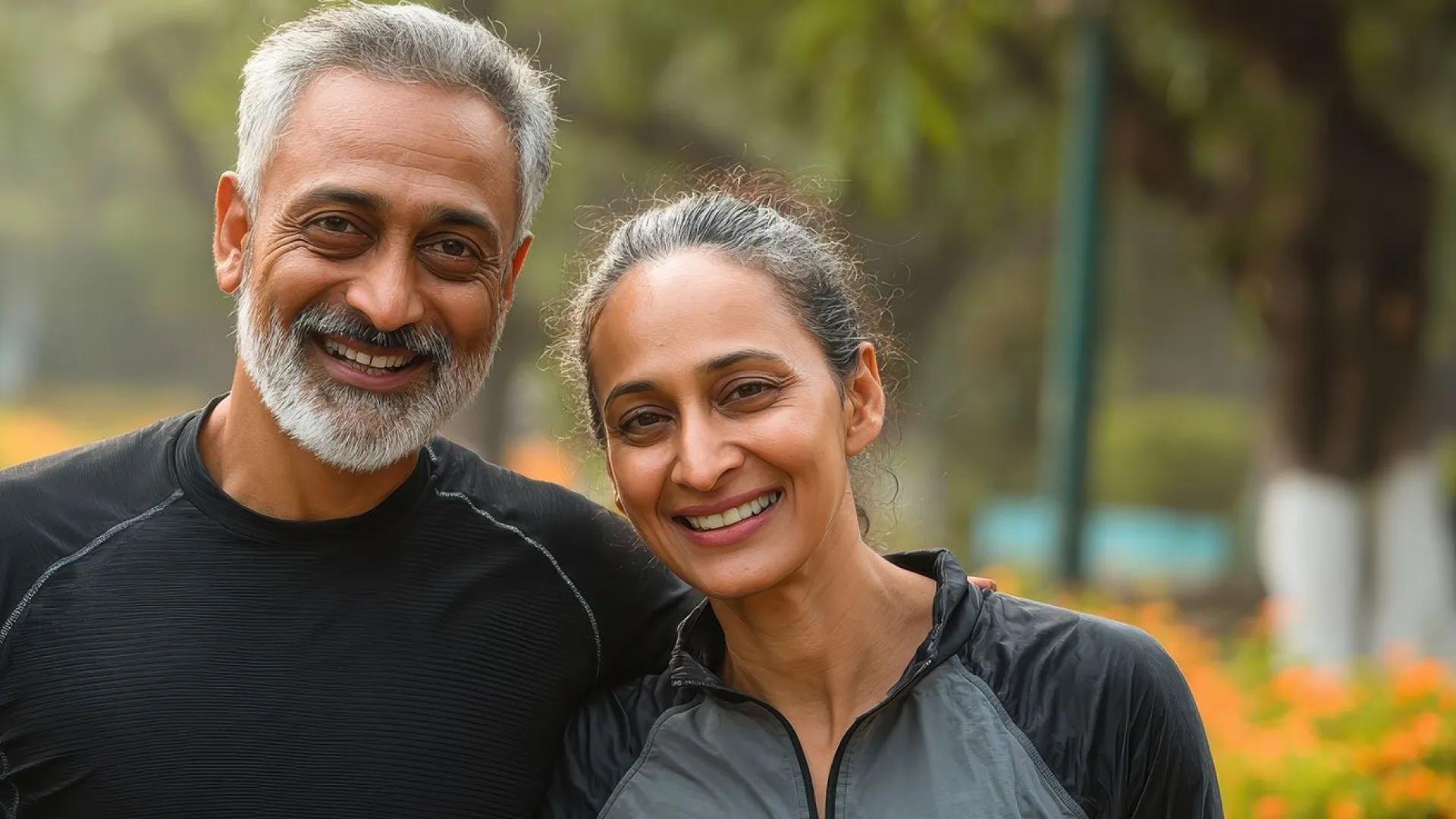 man and woman smiling head and neck hero image