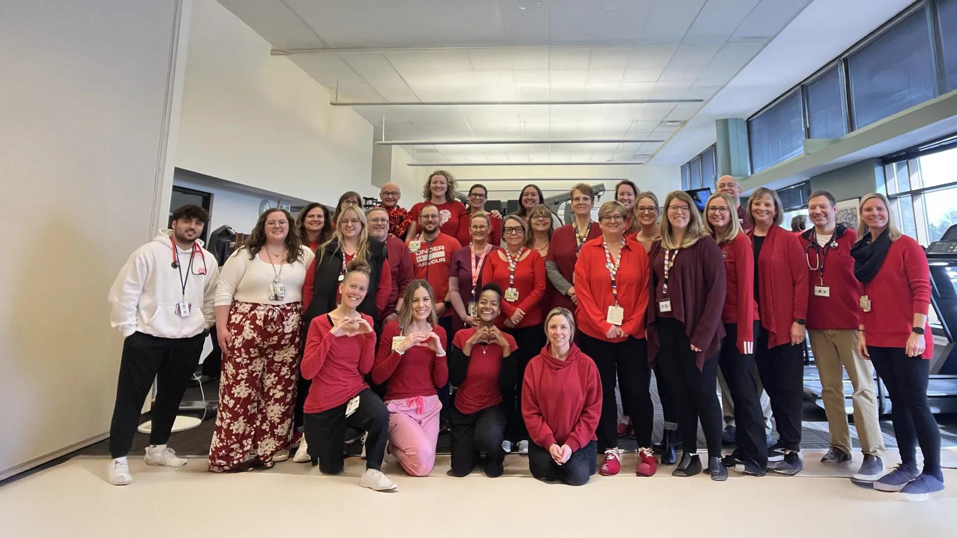 U-M Health Group Photo-Wearing Red