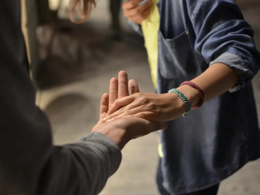 Holding hands