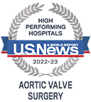 USNWR Aortic Valve Surgery badge
