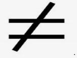 Not equals to math symbol