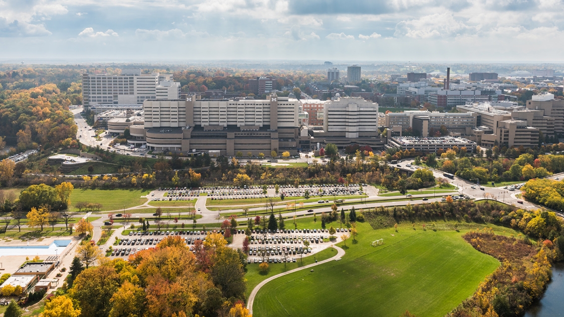 Aeiral view of the Michigan Medicine medical campus