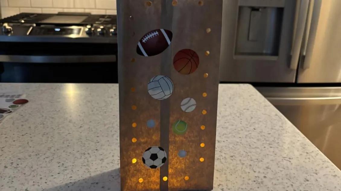 Paper Bag Lantern with stickers