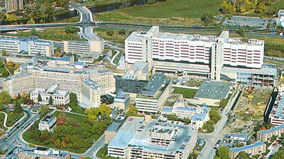 Old Main and University Hospital 1980s