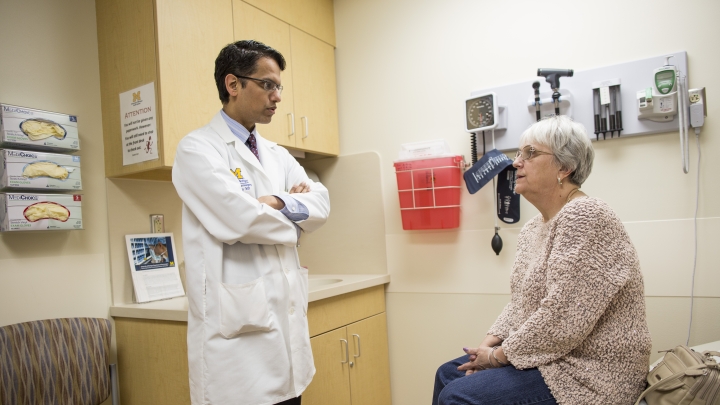 Doctor talking to a patient in a clinic