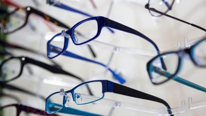 rows of colorful glasses