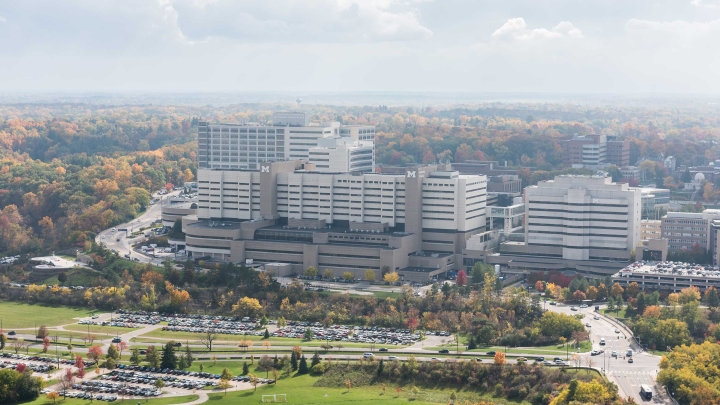 Aerial view of the U-M medical campus