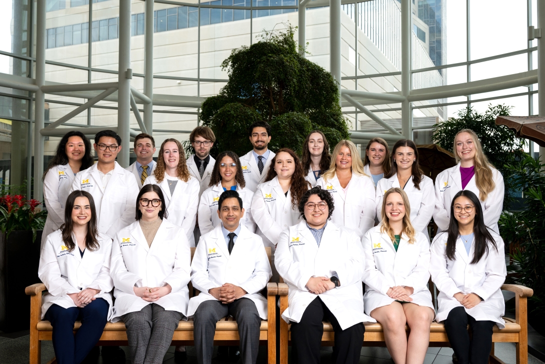 2025-2026 PGY1 Pharmacy Class smiling for the camera.