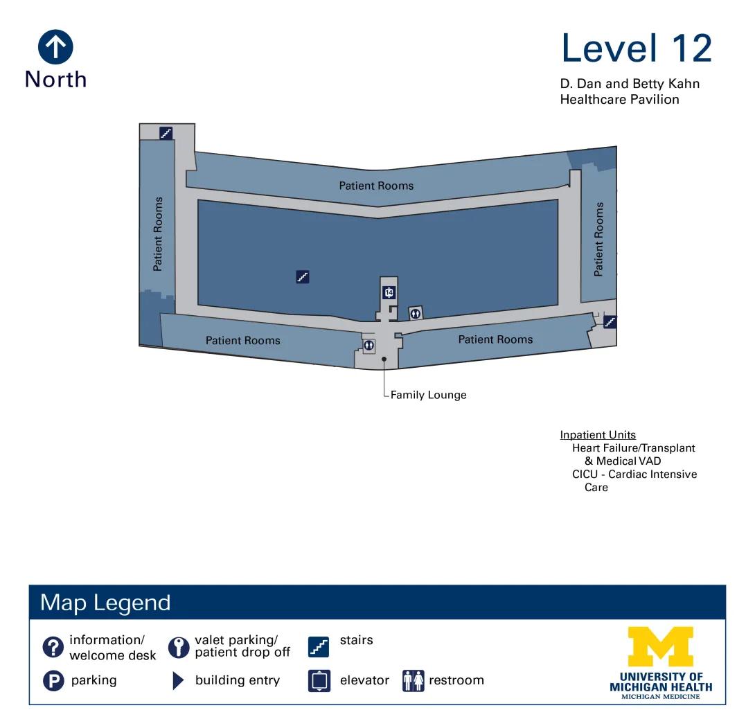 Floor 12 - D. Dan and Betty Kahn Health Care Pavilion