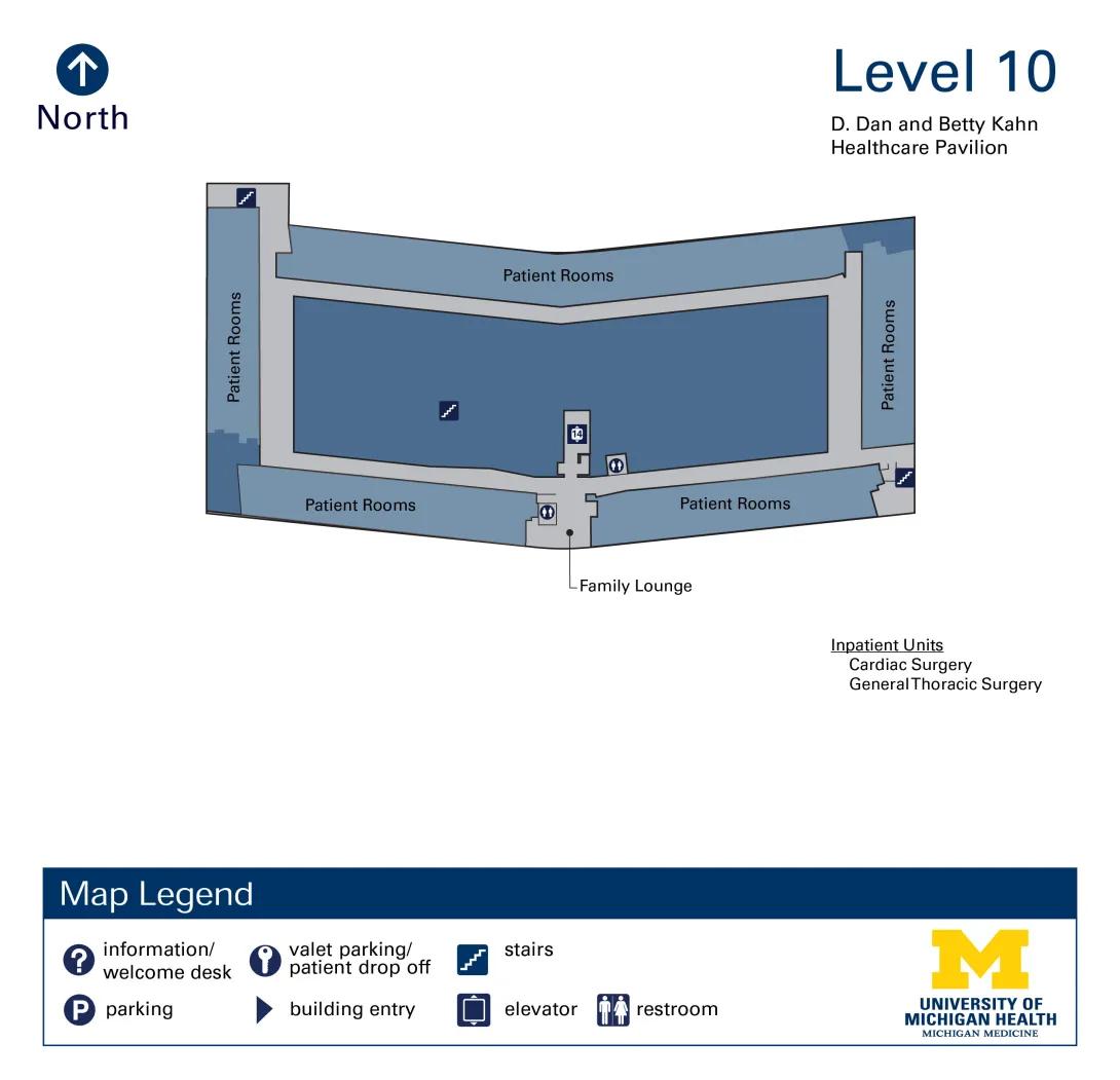 Floor 10 - D. Dan and Betty Kahn Health Care Pavilion