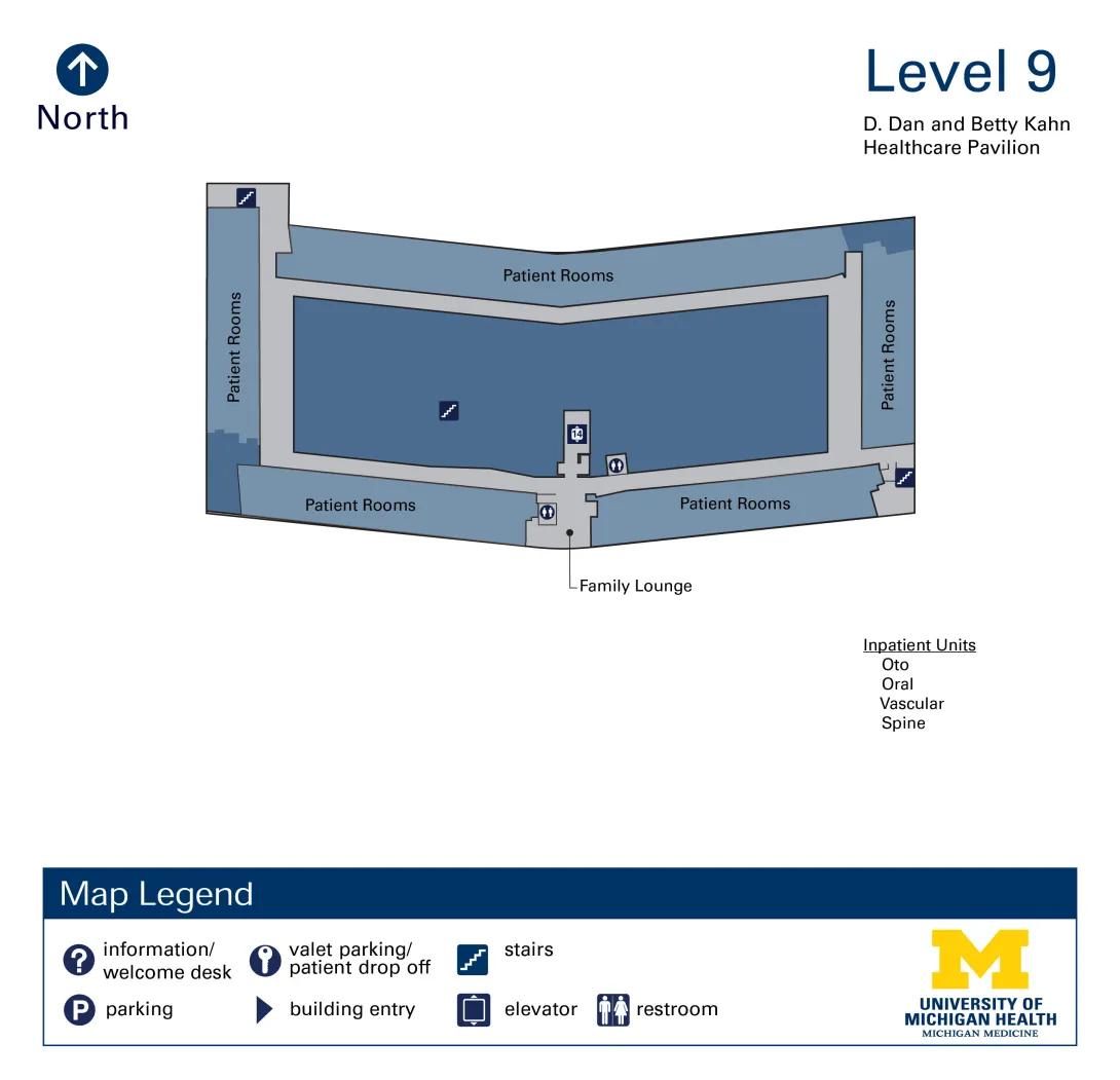 Floor 9 - D. Dan and Betty Kahn Health Care Pavilion