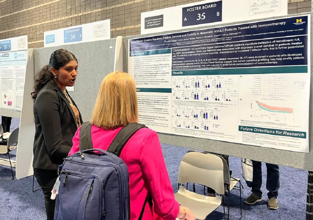 Varshini Odayer discusses her poster at ASCO 2025.