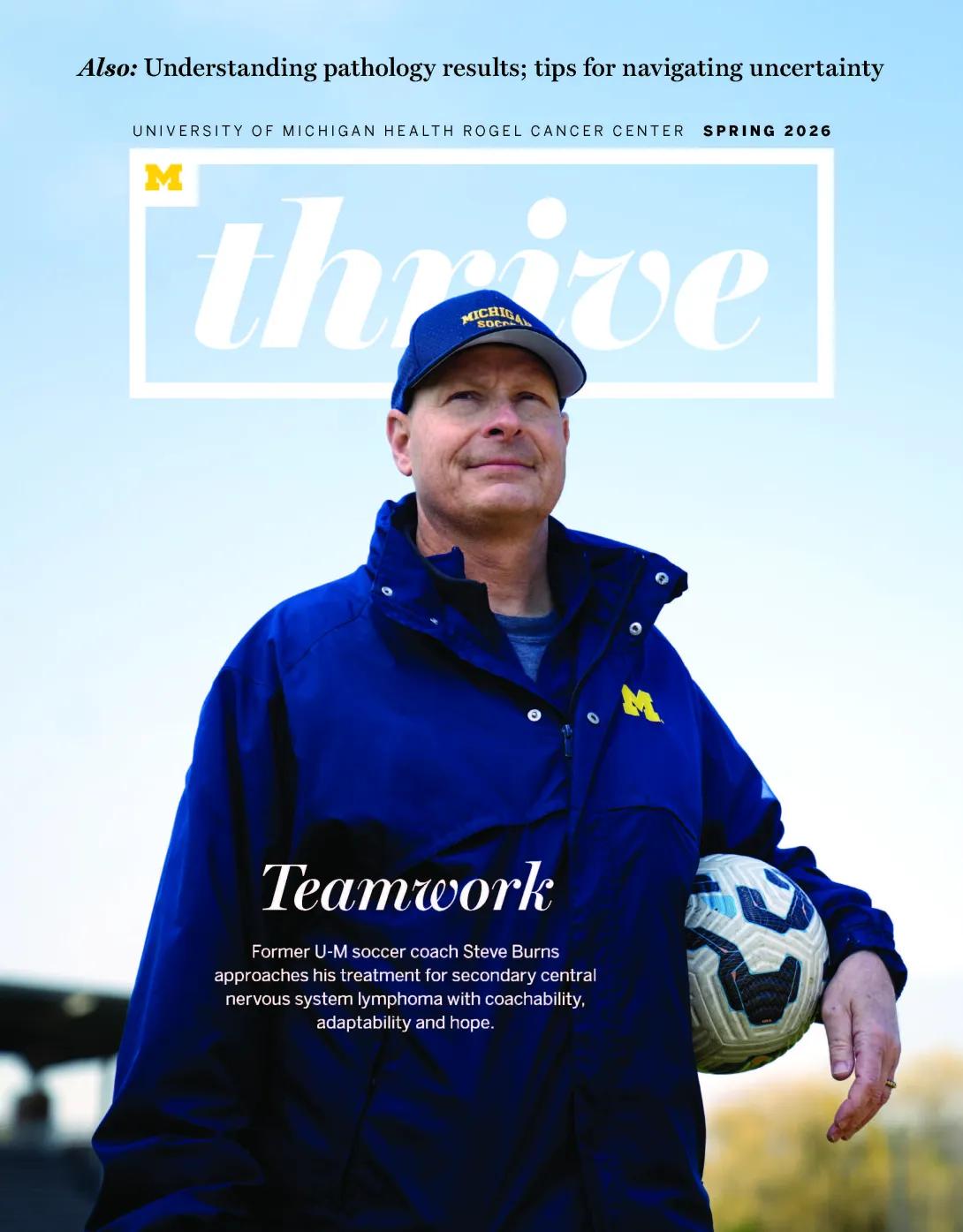 The cover of Thrive, spring 2026 with Steve Burns on the cover