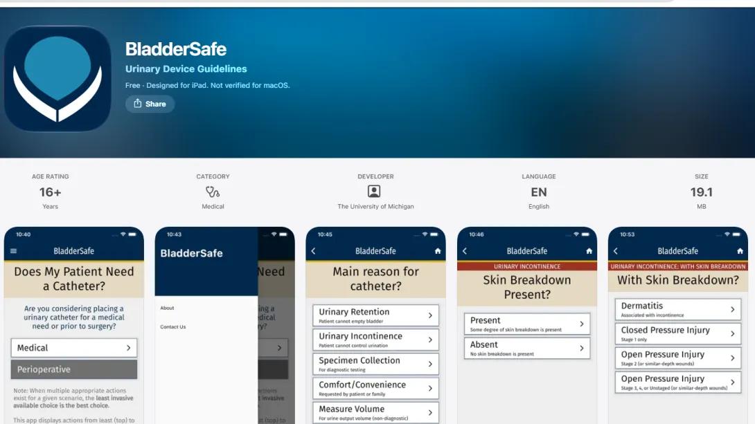 Bladdersafe app preview